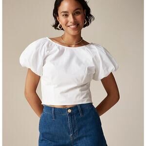 J. Crew Fitted puff-sleeve top Size 2